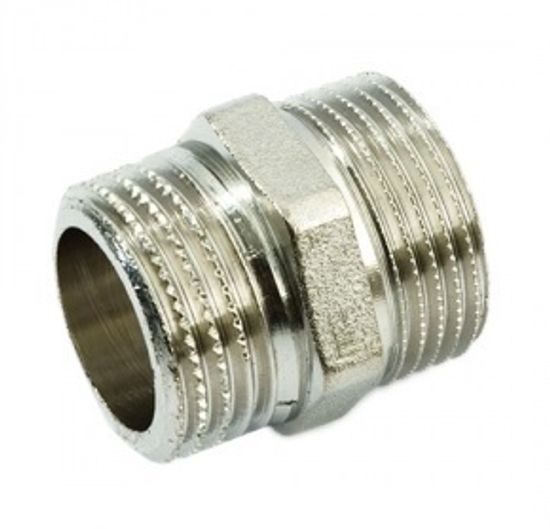 Нипель Stout 1"1/4 НР/НР с наружной резьбой никелированный латунный SFT-0004-114114