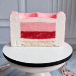 Мусовый торт с шоколадным покрытием велюр - Ромашка на 8 Марта (Клубника)