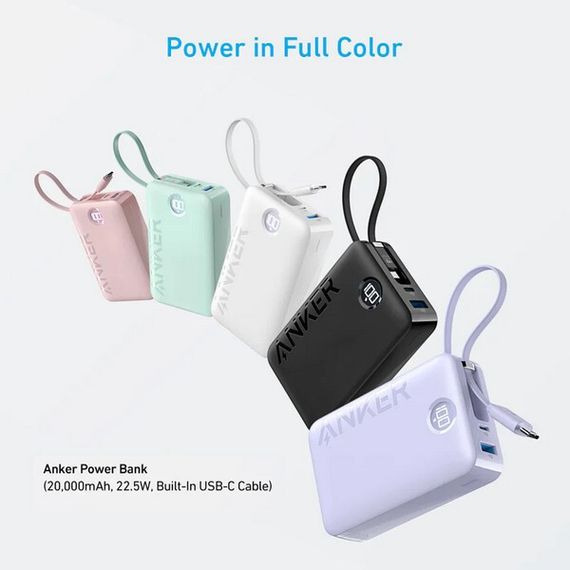 Внешний аккумулятор Anker 335 Nano Power Bank 20000 мАч 22.5 Вт (A1647HV1) фиолетовый