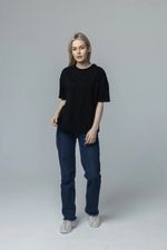 Классика Ж футболка оверсайз (черный) Lena Basco (Акция)