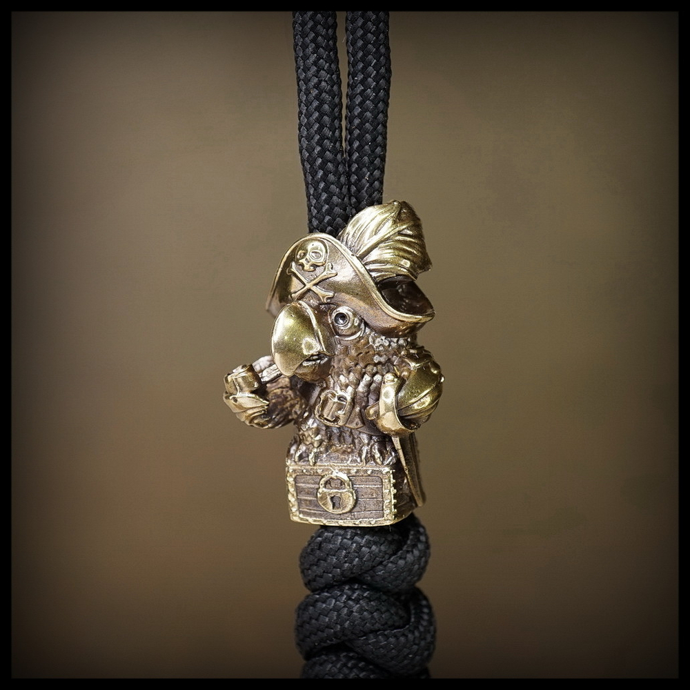 Темлячная бусина "Попугай" для ножей , латунь