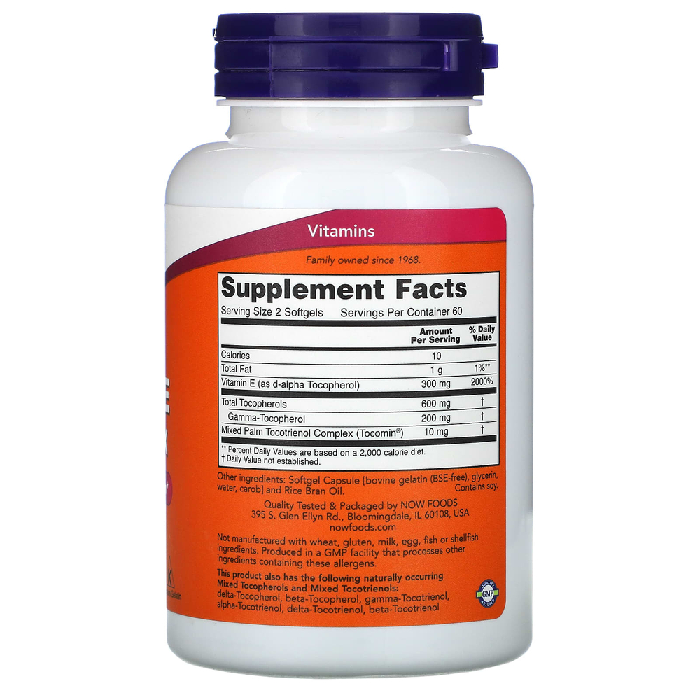 NOW Foods, Gamma E Complex, комплекс с витамином E и гамма-токоферолом, улучшенный, 120 капсул