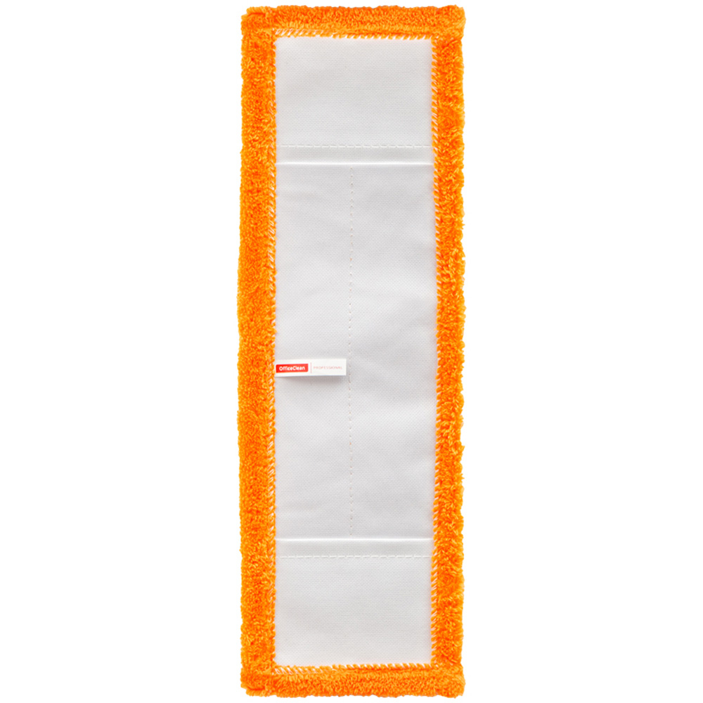 Запаска для швабры OfficeClean Professional, 40х10 см, микрофибра, ворс 0,5 см, карманы, оранжевая
