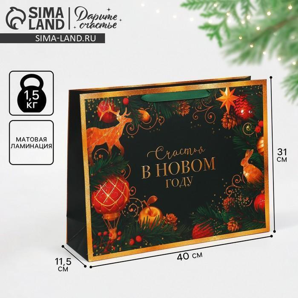 Пакет ламинированный горизонтальный "Чудо" L 40×31×11,5см (Дарите Счастье)