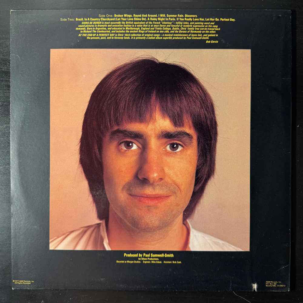 Chris de Burgh ‎– At The End Of A Perfect Day (США 1977г.)
