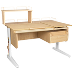 Растущая парта СУТ 25 с задними полками СУТ.15.210 и СУТ.15.240 и навесной тумбой (1200×880 мм)