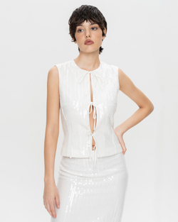 Топ из пайеток на завязках