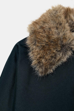 ZARA ТРЕНЧ С МЕХОВЫМ ВОРОТНИКОМ — ZW COLLECTION, МОРСКОЙ СИНИЙ