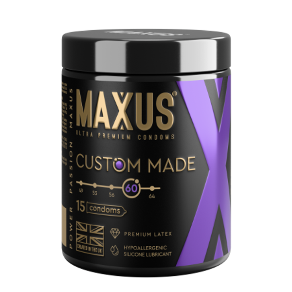 Презервативы MAXUS Custom Made 60 №15 в железном кейсе, увеличенные X-Edition, 15 шт
