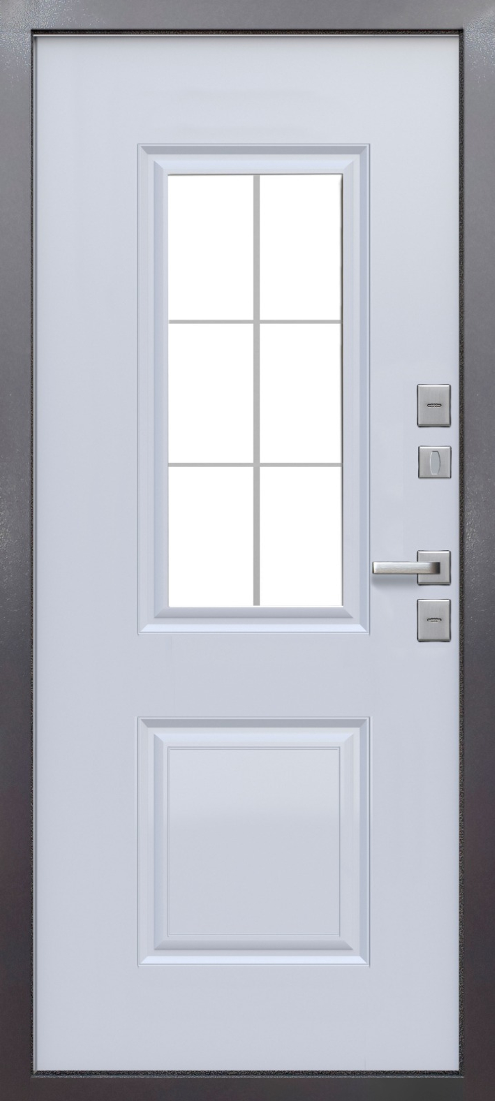 Термо Титул стеклопакет 2 филенки Букле графит