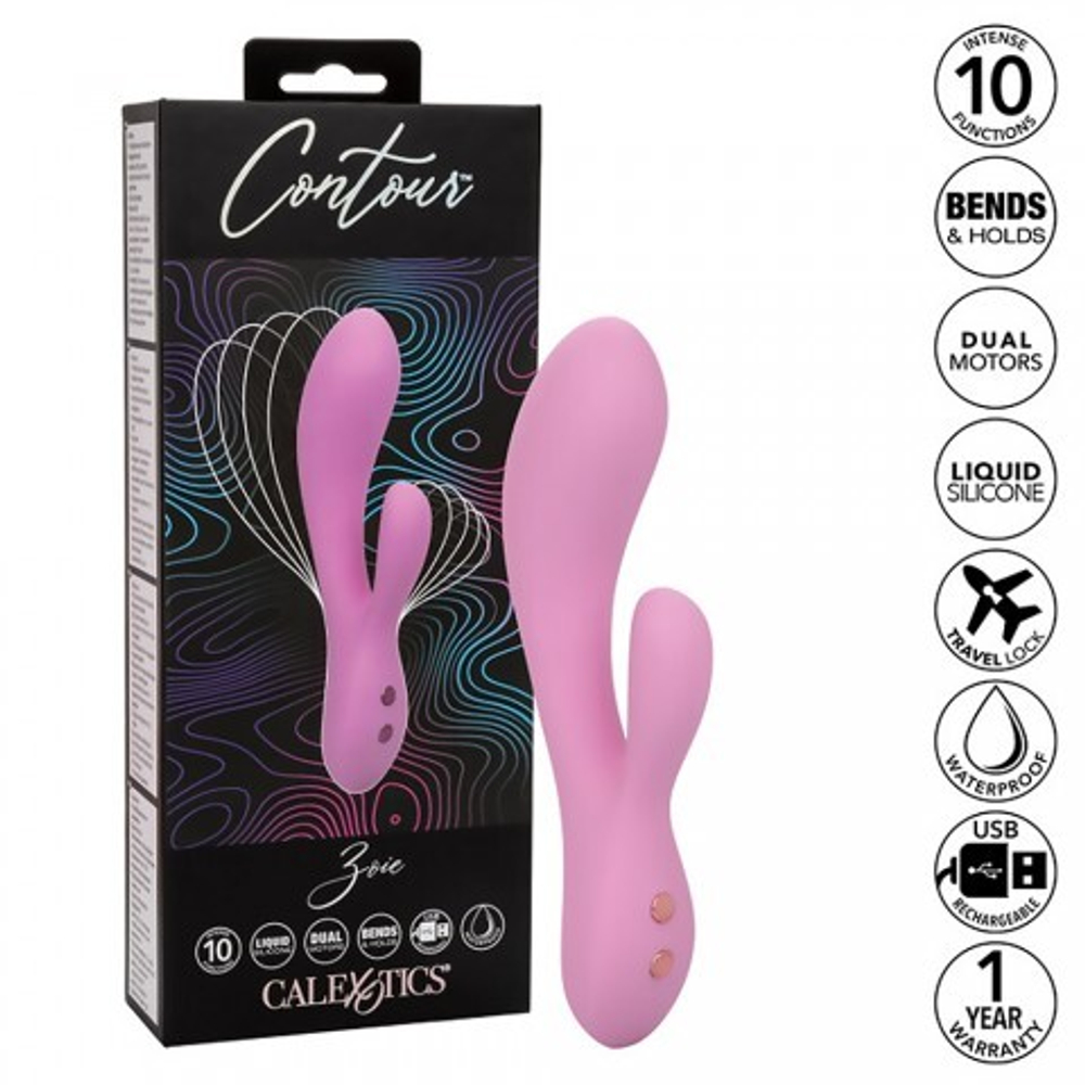 Вибратор-кролик ультрагибкий CalExotics Contour Zoie, 10.75 x 3.25 см