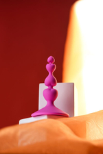 Розовая силиконовая анальная пробка Loverty - 8 см. (Цвет: розовый)