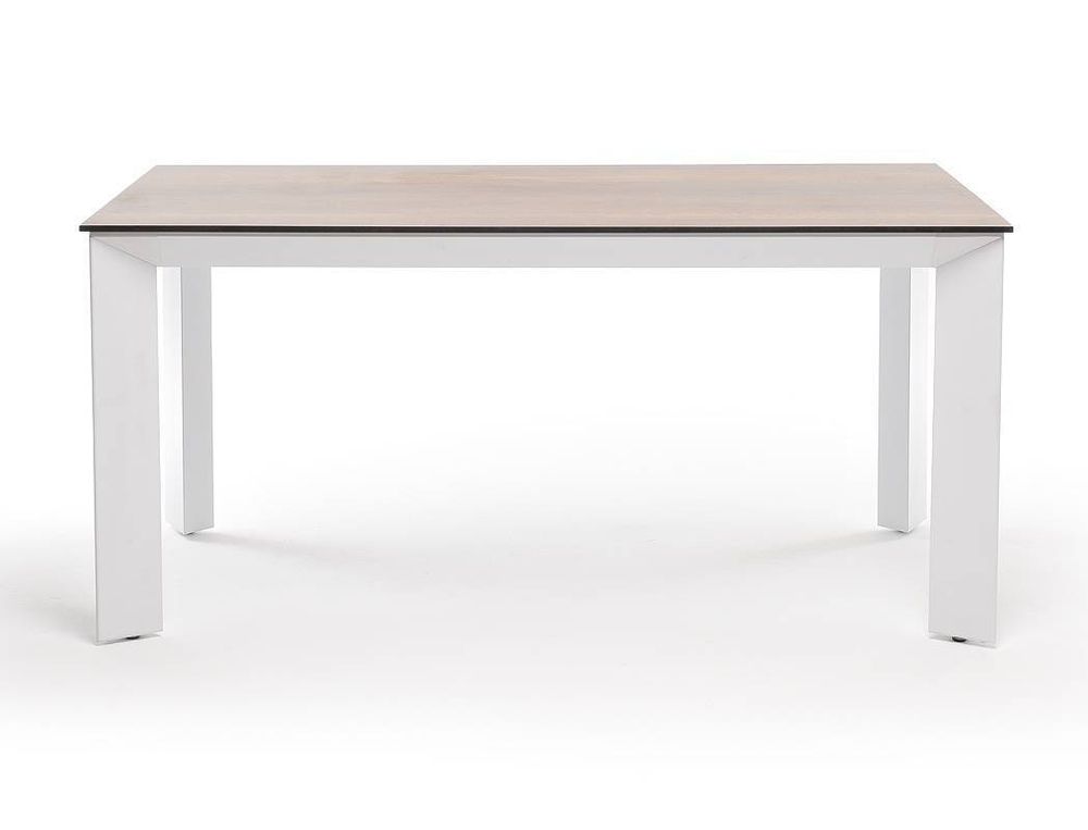"Венето" обеденный стол из HPL 160х80см, цвет "дуб", каркас белый