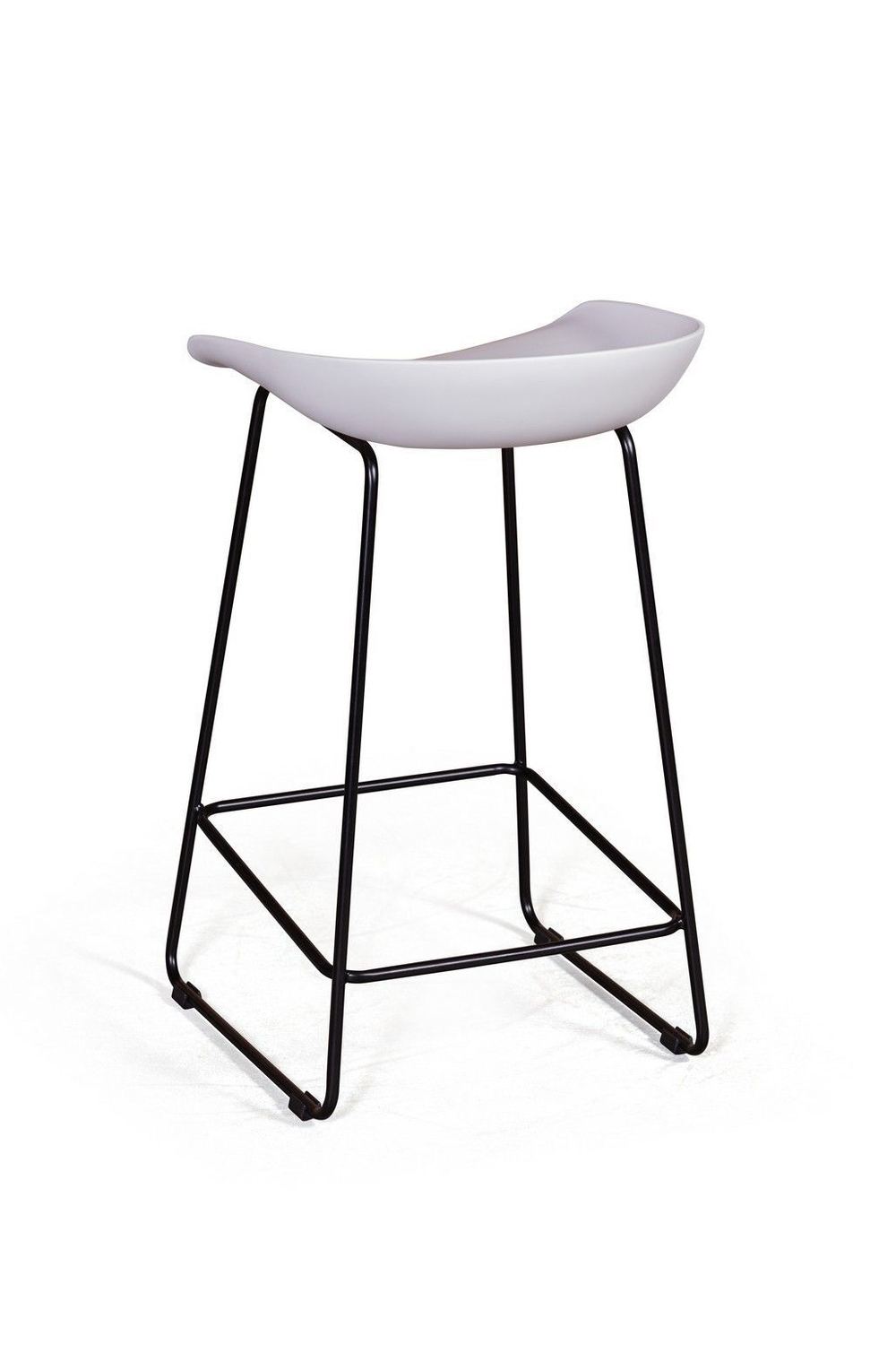 Стул полубарный Leo пластик белый