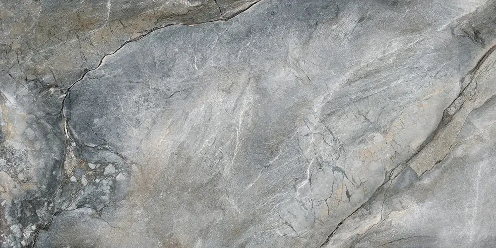 Керамогранит Alma Ceramica GFA114VLC70L Vulcano 114x57 серый лаппатированный под камень