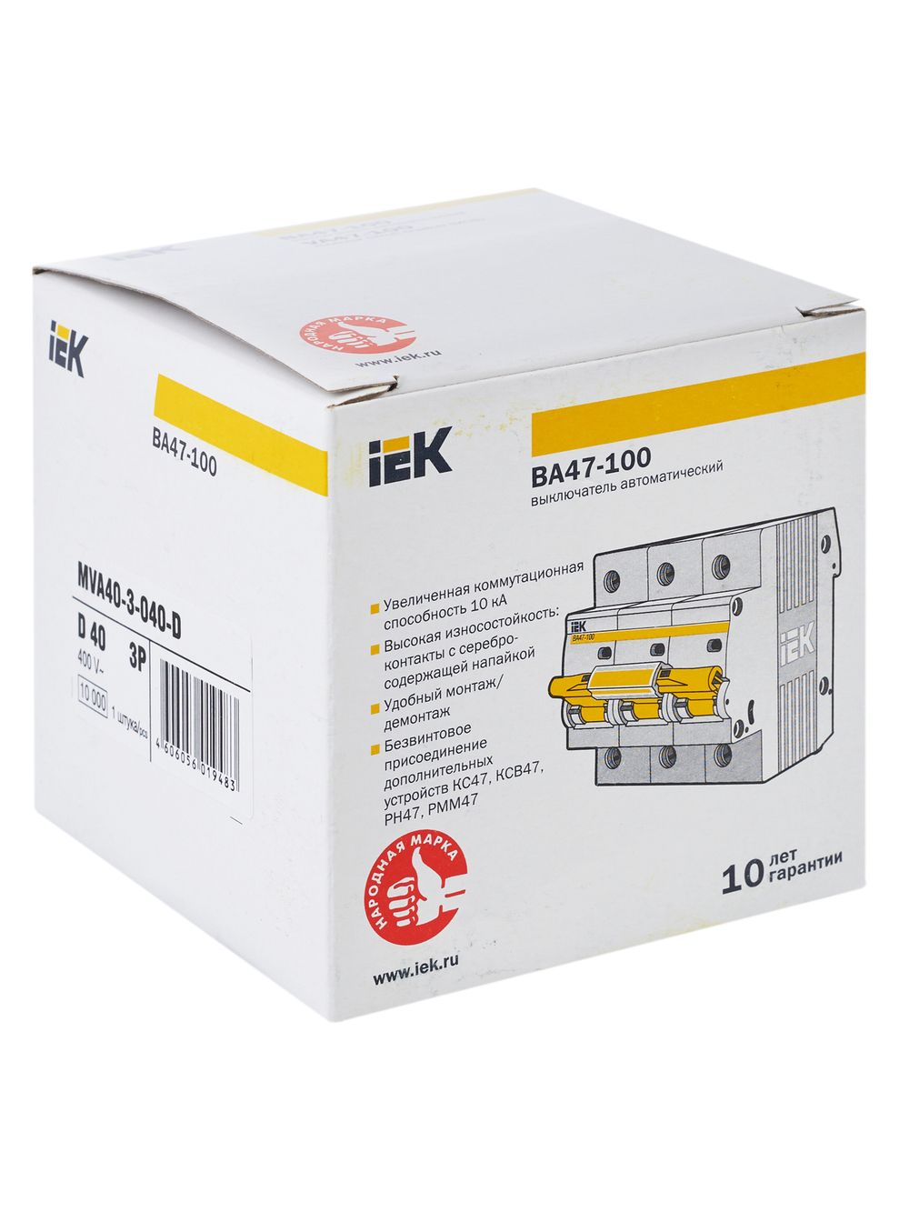 KARAT Автоматический выключатель ВА47-100 3P D 40А 10кА IEK