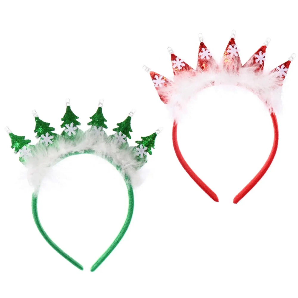 Ободок карнавальный «Яркие снежинки» с подсветкой