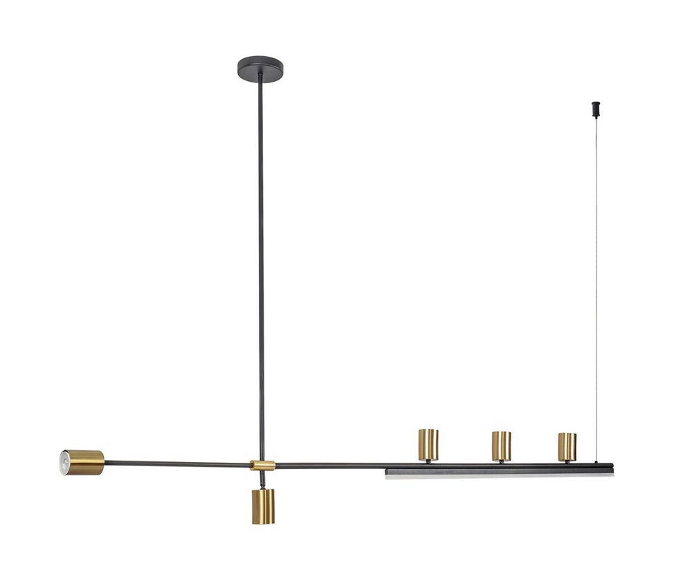 Люстра Рия латунь L120 h116/86/46 GU10 5*5W+Led 12W (3000K) (лампы в комплекте)