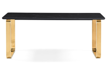 Керамический стол Woodville Селена 4 180х90 черный мрамор, золото