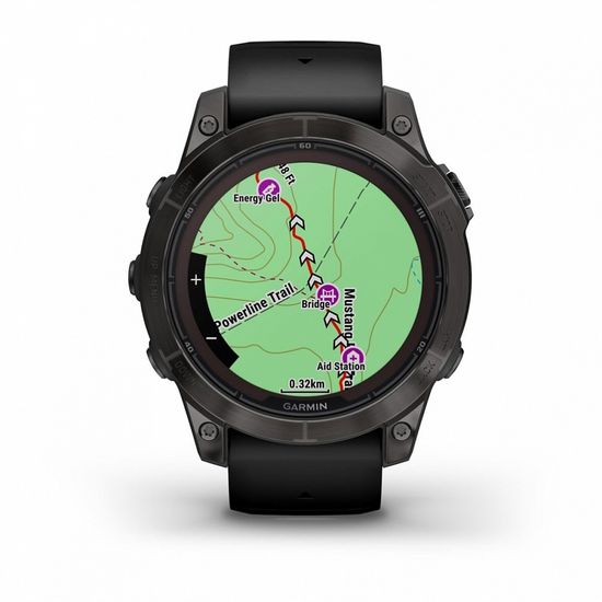 Умные часы Garmin Fenix 7 Pro Sapphire Solar титановый угольно-серый DLC с черным ремешком
