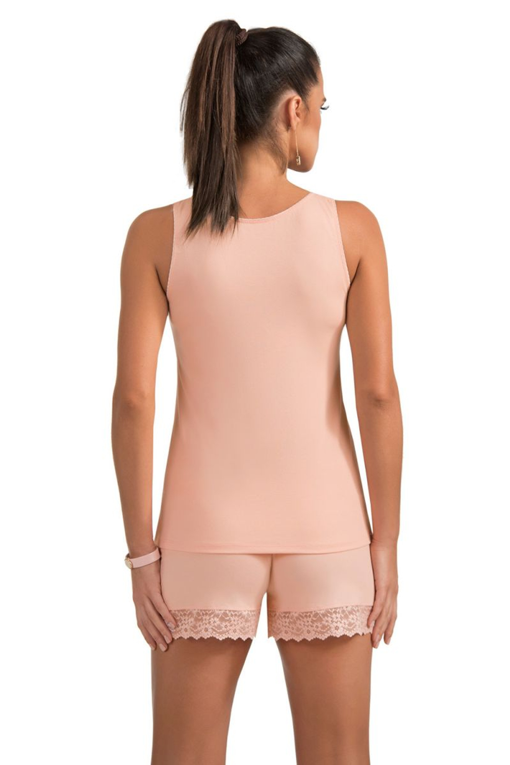 Легкая пижамка Lucy с кружевами (Размер: M) (Цвет: темно-синий)