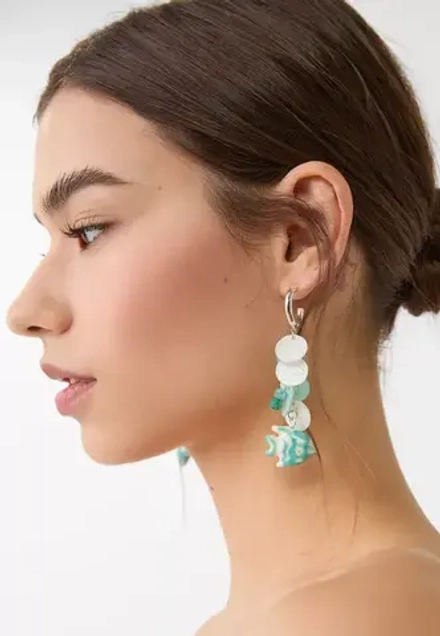 STRADIVARIUS Серьги-подвески, небесно-голубой