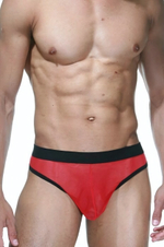 Красно-черные мужские трусы-тонги (Размер: S-M) (Цвет: красный с черным)