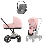 Коляска Cybex Priam IV Rosegold complete Cloud G Stone Grey Plus Base G 3 в 1 Peach Pink