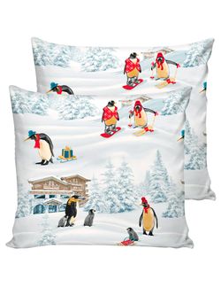 Наволочка комплект 2шт перкаль Сказка "Лапландия" 70x70 см на молнии