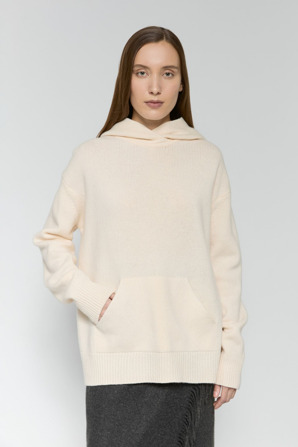 Худи  из объемной шерсти