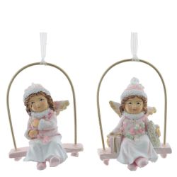 GAEM Изделие декоративное подвесное "Девочка на качелях", L5 W4 H8 см, 2в.