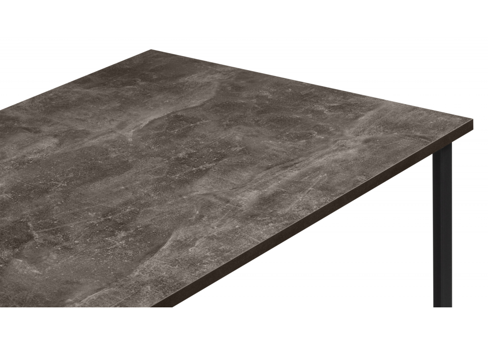 Стол деревянный Woodville Лиман 117 х 77 бетон темный, черный матовый, ножки черные