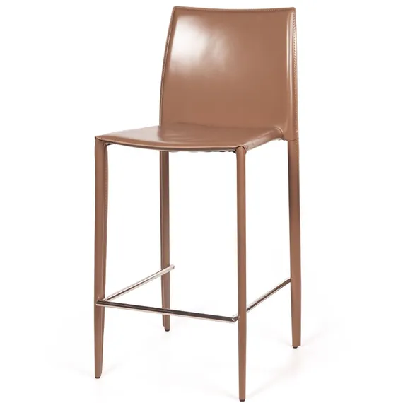 Стул полубарный Rolf, кожа капучино