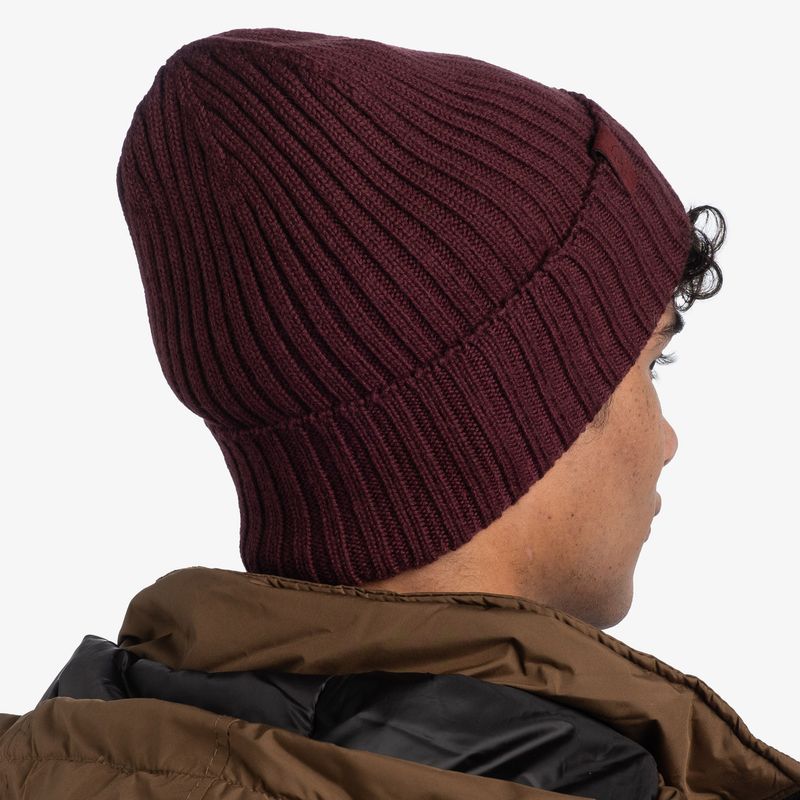 Вязаная шерстяная шапка Buff Hat Wool Knitted Norval Maroon Фото 7
