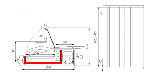 Холодильная витрина Carboma ВХС-1,5 ARGO (A87 SM 1,5-1)