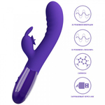 Вибратор-кролик с стимулятором клитора Cerberus-Youth, 20,6 см, синий