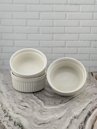 Набор порционных керамических формочек 4 шт. 9х4,2 см. кокотницы