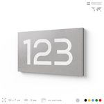 Номер на дверь 123, табличка на дверь для офиса, квартиры, кабинета, аудитории, склада, голубой 120х70 мм, Айдентика Технолоджи