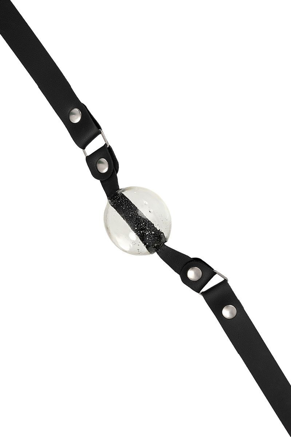 Прозрачный кляп-леденец на кожаных ремешках со вкусом пина колада (Цвет: прозрачный)