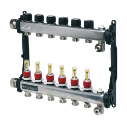 Коллектор отопительного контура TECEfloor из нерж. стали, с расходомерами 8 контуров