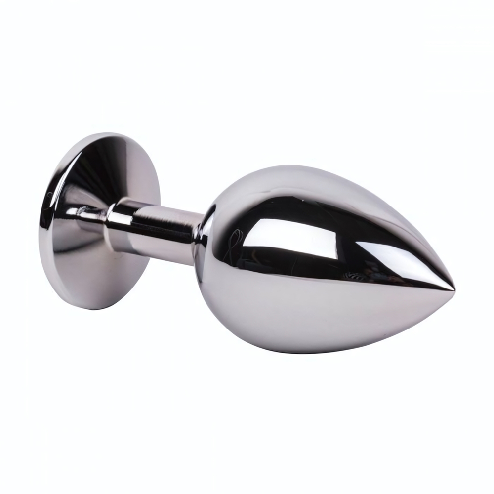 Большой стальной плаг с черным кристаллом Black Rave - 9,5 см. (Цвет: черный)