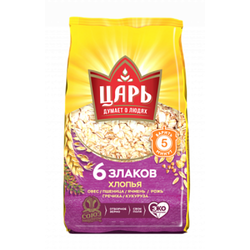 Хлопья Царь 6 злаков 400 гр