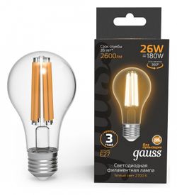 Лампа светодиодная Gauss Filament E27 26Вт 2700K 102902126