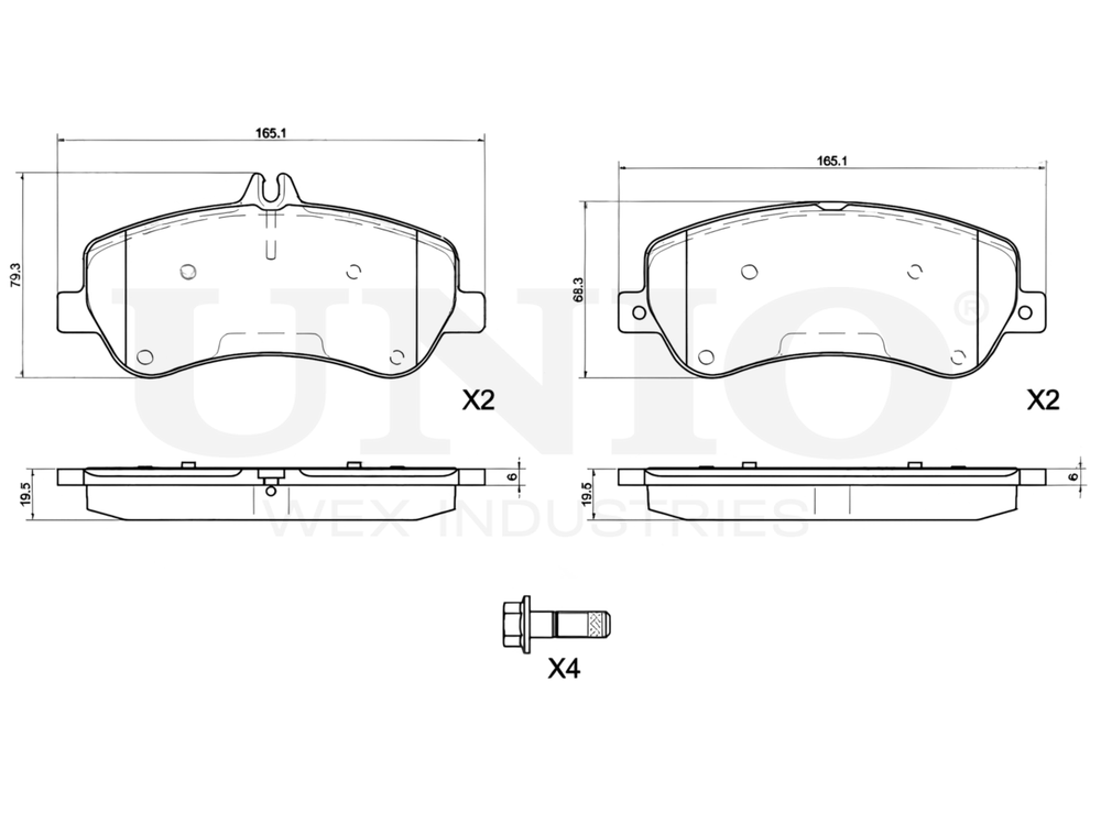Колодки тормозные диск. передние UNIO BRP-20362