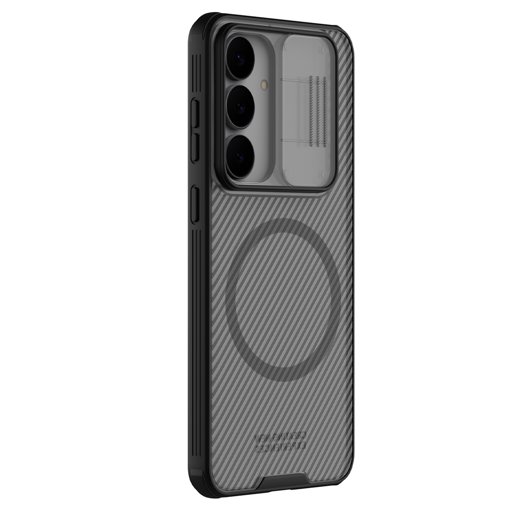 Чехол с встроенным магнитом от Nillkin для Samsung Galaxy S25 FE, серия CamShield Pro Magnetic Case (Clear version) прозрачный тонированный