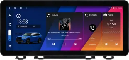 Магнитола для Honda CR-V 5 2017-2022 - Canbox H-Line 0037 монитор 12.3" QLED в стиле Audi на Android 10, ТОП-процессор, CarPlay, 4G SIM-слот