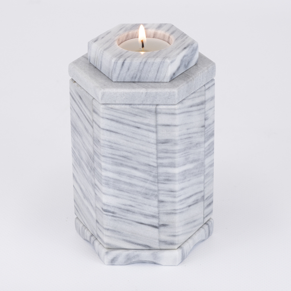 Мини-урна серый мрамор шестигранник