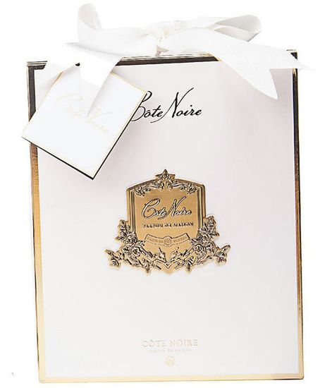 Большая белая свеча "ёлочка" с золотым цветком и платком, Cote Noire