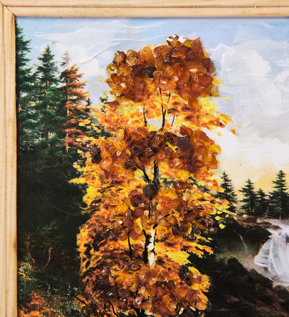 AMB-03/39 Картина «Красота природы» (с янтарной крошкой) H-32см