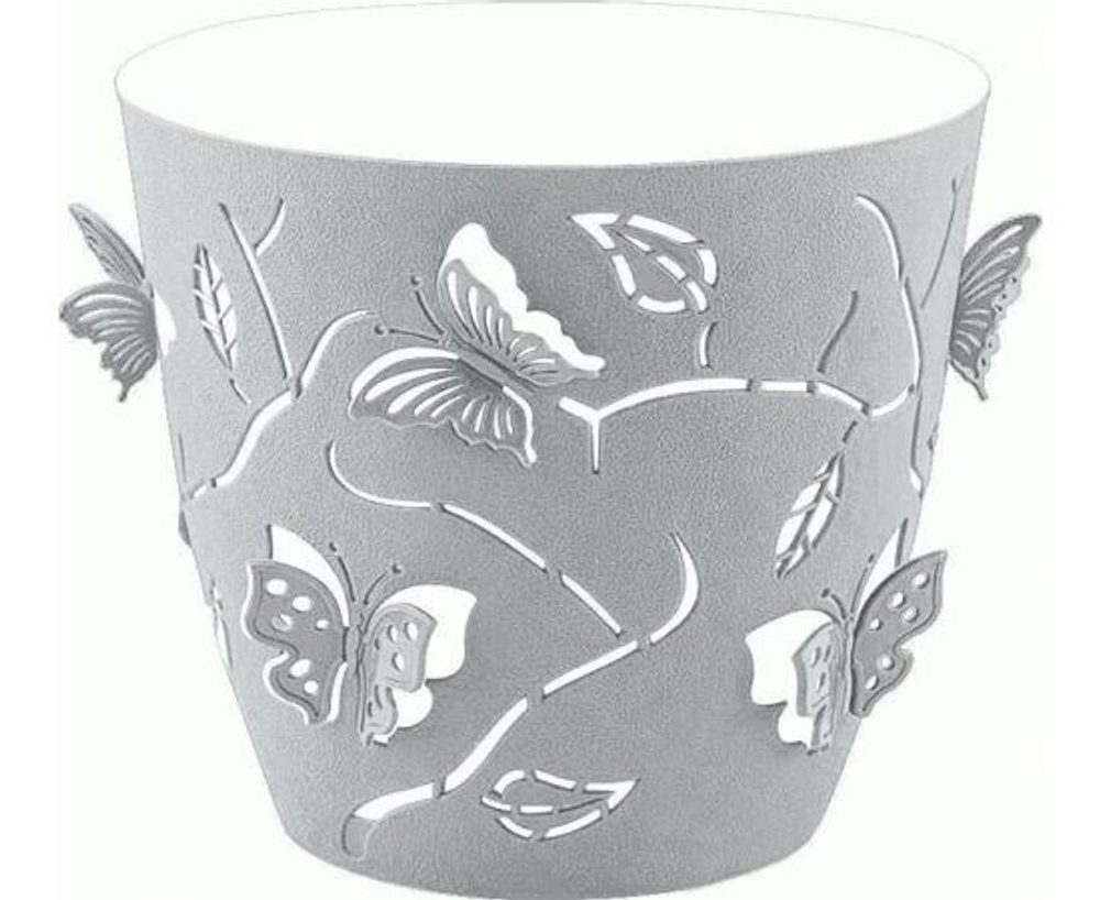 Горшок для цветов пластиковый PLAST TEAM / Пласт Тим Butterflies емкость с дренажными отверстиями для орхидей круглый, прозрачный D-115мм 0.7л / выращивание растений